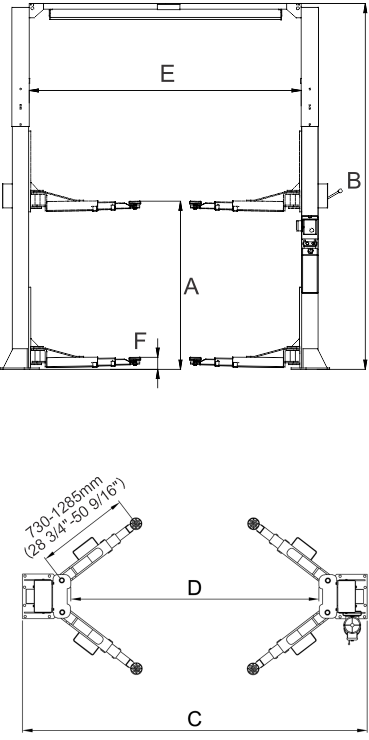 2 Post Lift Points Guide.pdf PEAK 209C Clear Floor Two Post Lift