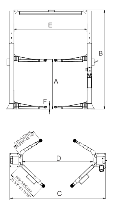 2 Post Lift Points Guide.pdf PEAK 209SAC Clear Floor Two Post Lift