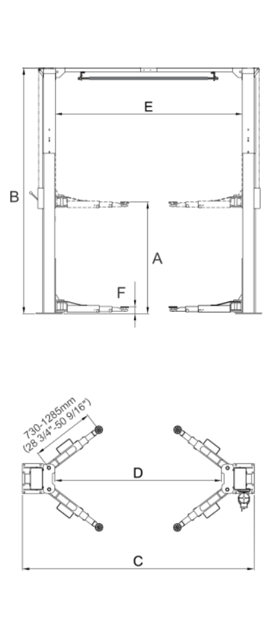 Clear Floor Two Post Lift